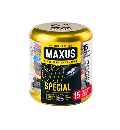 Презервативы Maxus Special, точечно-ребристые в металлическом кейсе, 15 шт.