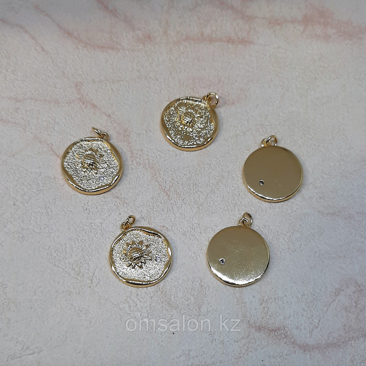 Навеска круглая с подсолнухом, 15мм, фото 1