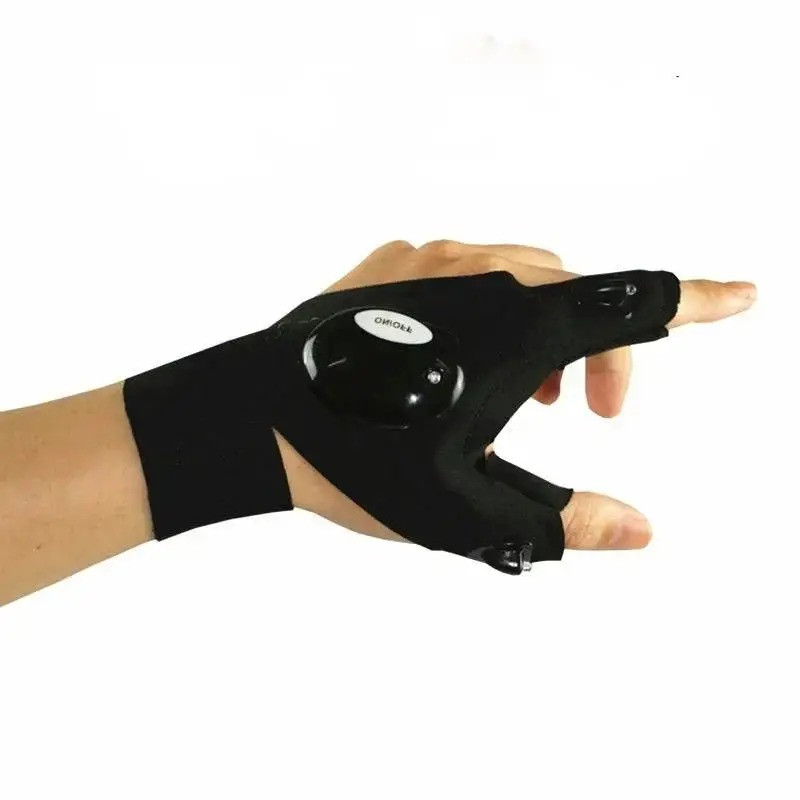 Универсальная перчатка со встроенным светодиодным фонариком на левую руку
