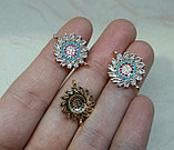 Коннектор Цветок, с фианитами, 13мм, фото 2