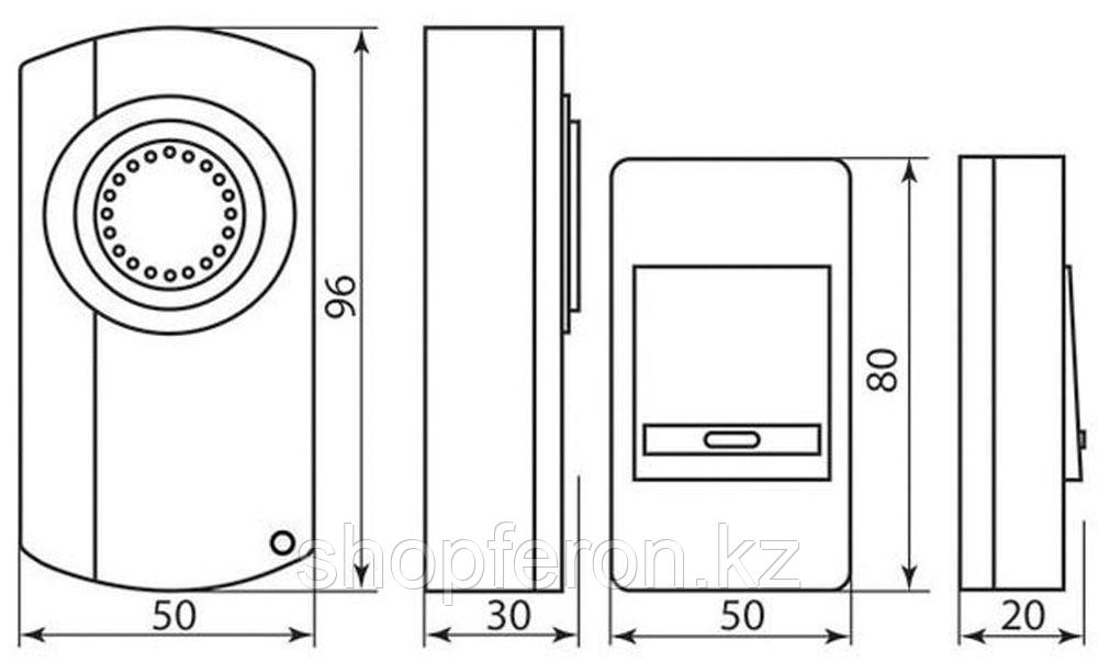Звонок электрический дверной беспроводной FERON E-221 - фото 2 - id-p109394531