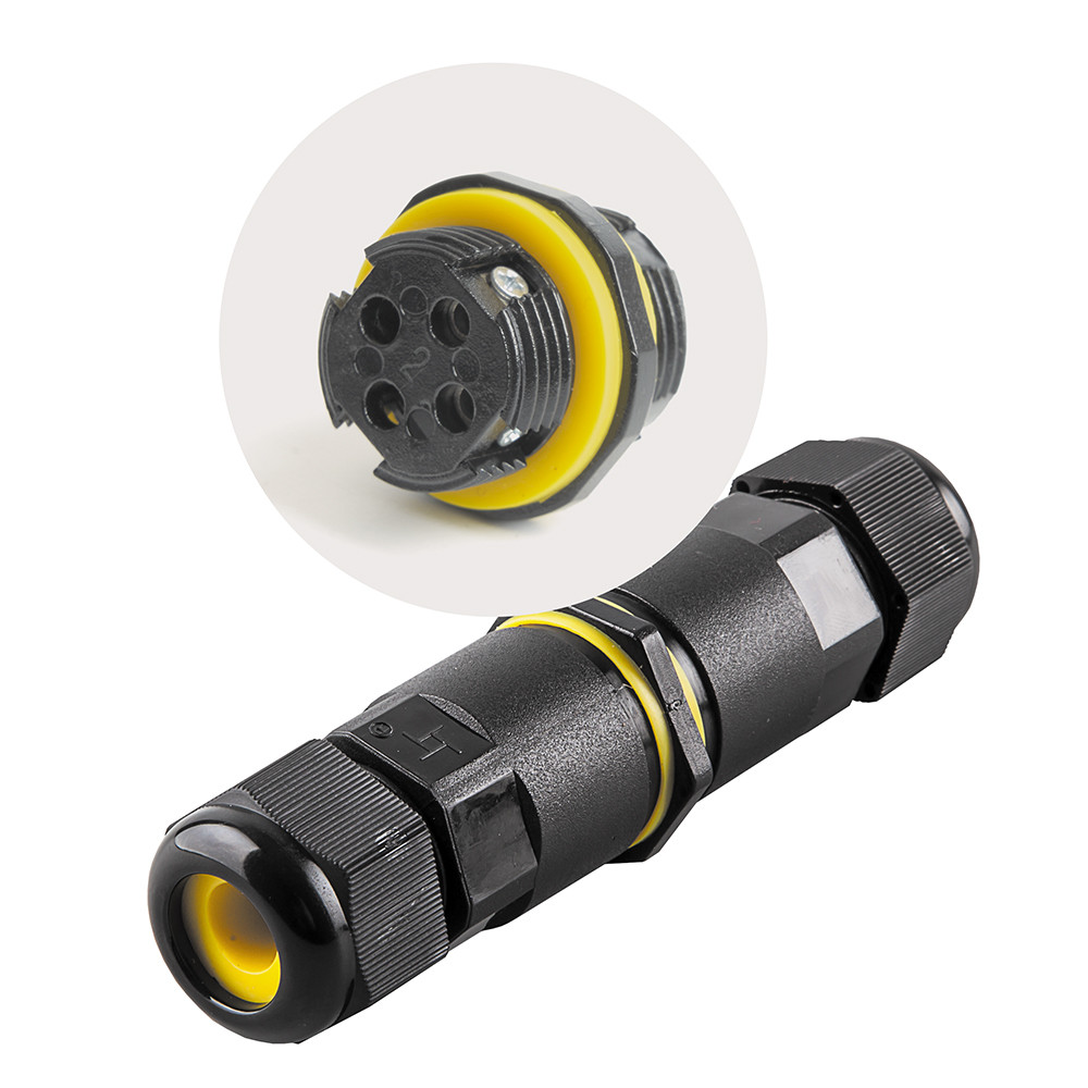 Соединитель-коннектор для проводов LD518, 2-контактный, водонепроницаемый, черный, фото 1