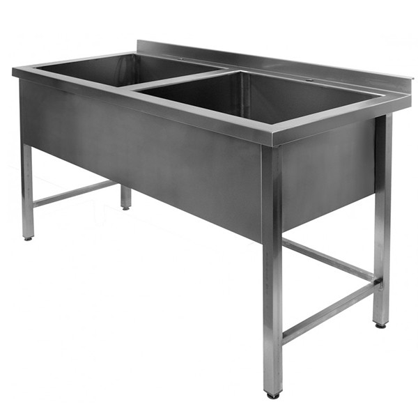 Ванна моечная сварная двухсекционная 1150×700×850 | ASteel kitchen