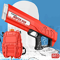 Электрический водный пистолет с рюкзаком для воды красный