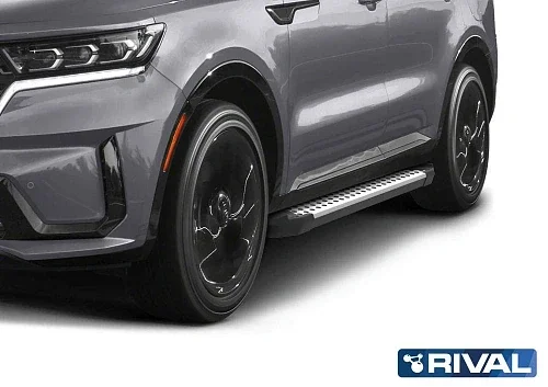 Порог-площадка "Bmw-Style" + комплект крепежа KIA Sorento 2020-2024, фото 3