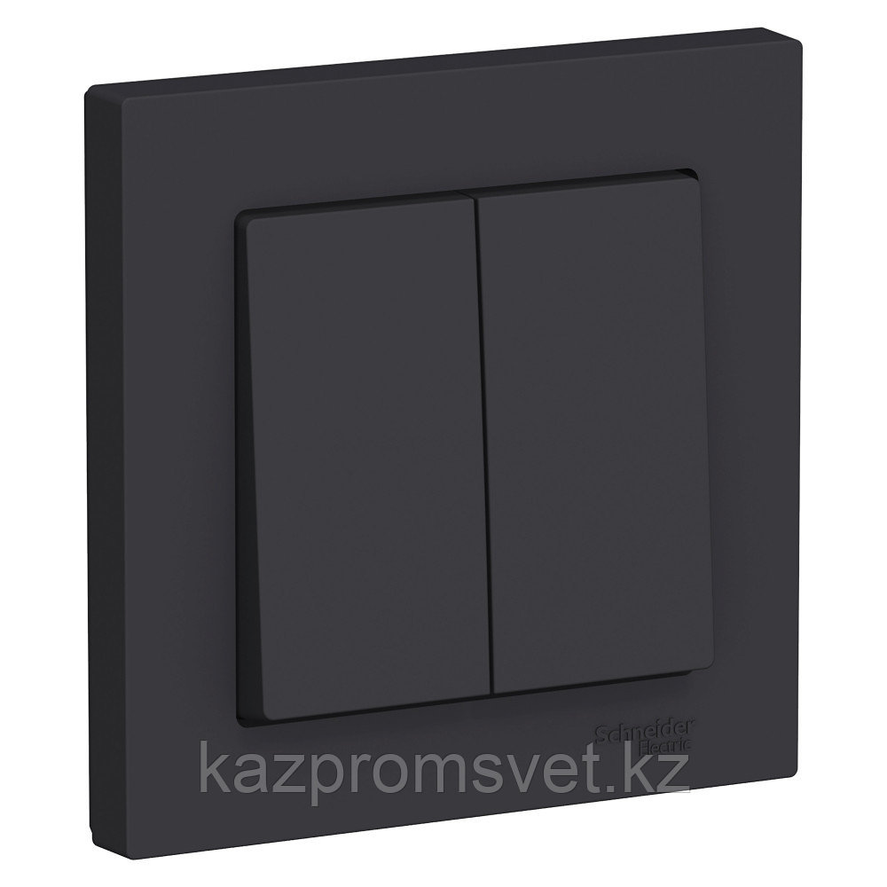 ВЫКЛЮЧАТЕЛЬ 2-клавишный  сх.5, 10АХ, в сборе, КАРБОН ATLASDESIGN, фото 1