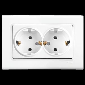 Двойная розетка с заземлением LINNERA