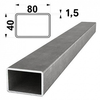 Труба профильная квадратная 80х40х1,5 мм, фото 1