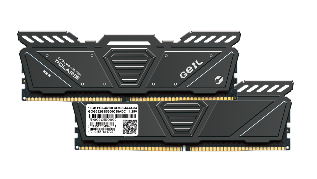 Оперативная память 32GB Kit (2x16GB) GEIL POLARIS 5600Mhz DDR5 Titanium Gray GOG532GB5600C38ADC - фото 1 - id-p109370496