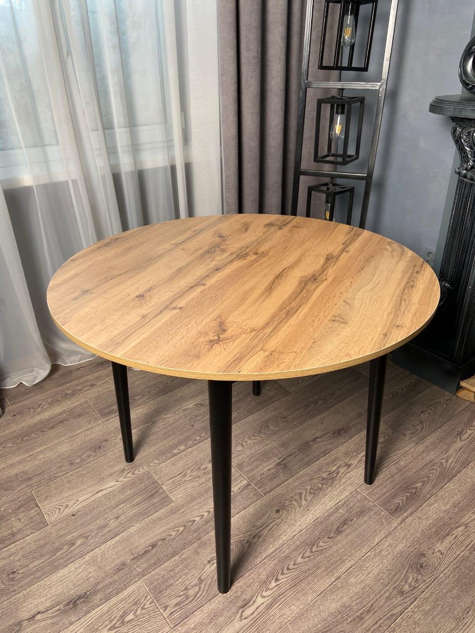 Круглый стол Коричневый с прямыми ножками диаметр 100см - фото 6 - id-p109432756