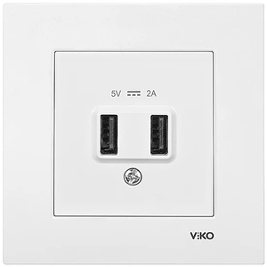 Розетка с USB разъемом KARRE BEYAZ