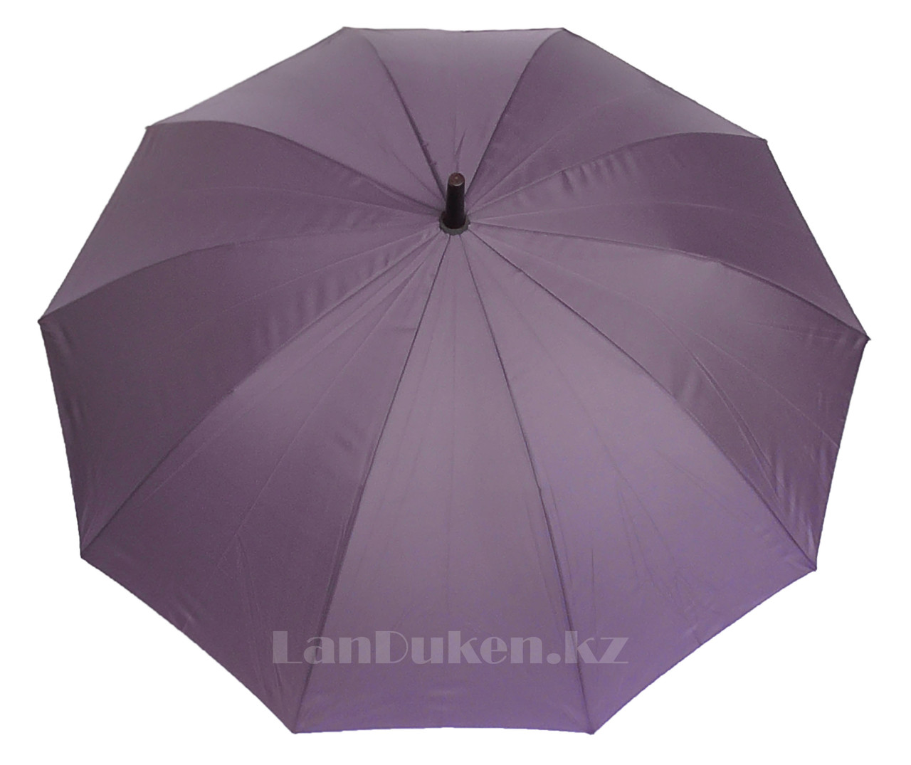 Мужской фиолетовый зонт-трость, зонт полуавтомат с деревянной ручкой - фото 2 - id-p13857728