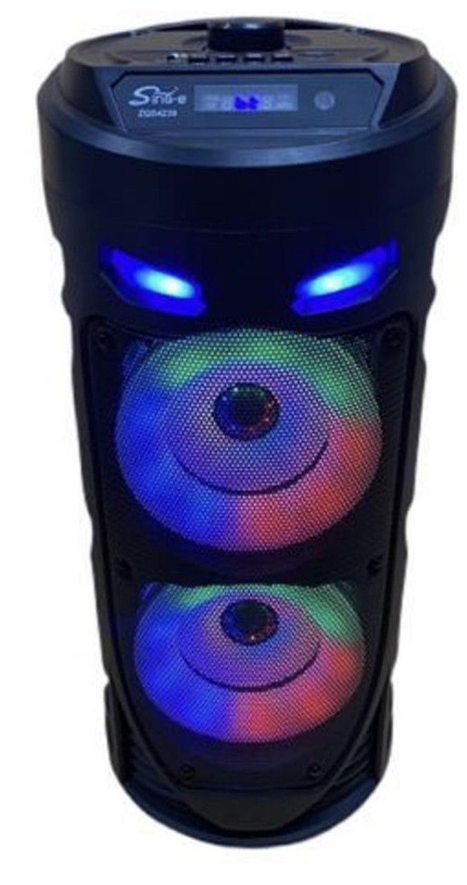 Колонка беспроводная Bluetooth портативная Sing-E ZQS с микрофоном для караоке, LED подсветка круги. - фото 5 - id-p109447942