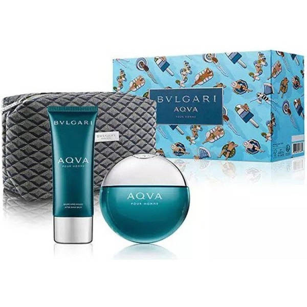 Bvlgari Aqva Pour Homme Gift Set edt 100ml + after shave 100ml + pouch - фото 1 - id-p38536239