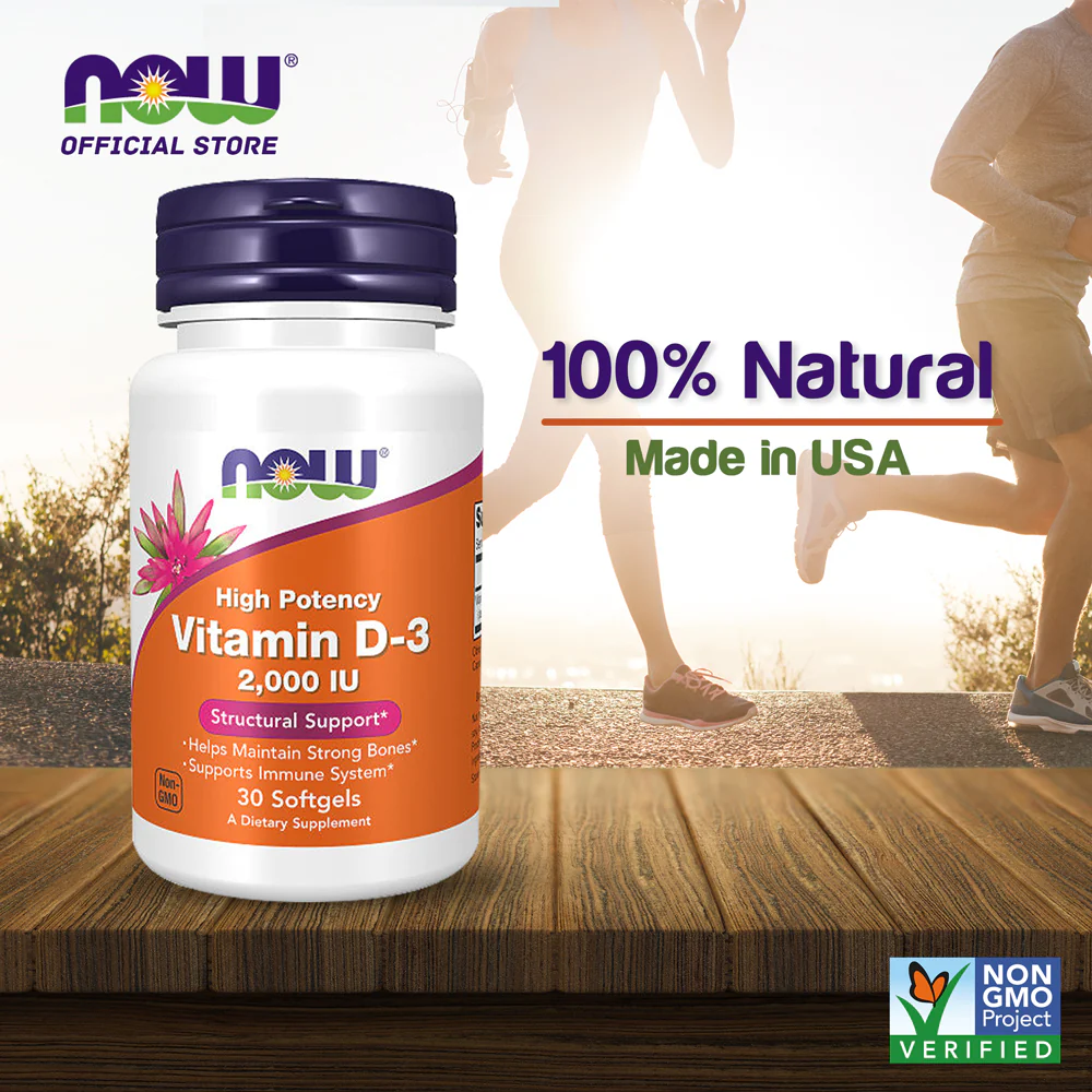 БАД Vitamin D-3, 2000 IU, 30 softgels, NOW