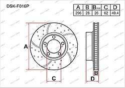 Тормозные диски LEXUS IS c 2008 по 2020  2.2 / 2.5 / 3.0 / 3.5 (Передние) PLATINUM