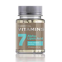 Essential Vitamins - Альфа-липоевая кислота, 60 капсул Серия: Essential Vitamins