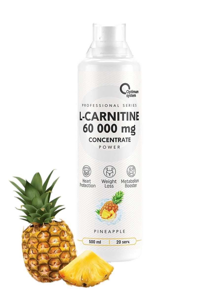 Жиросжигатели L-Carnitine 60 000 mg, 500 ml, Optimum system Pineapple - фото 1 - id-p107573846