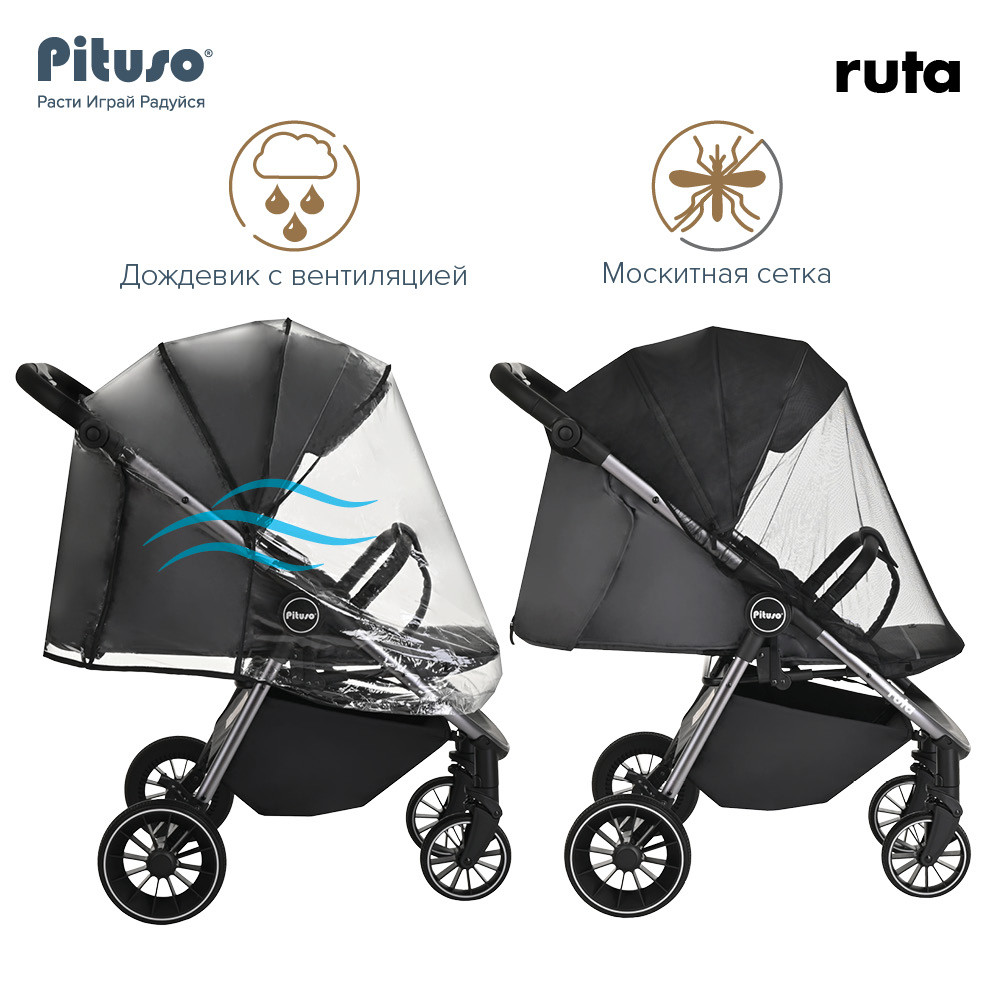 Детская прогулочная коляска Pituso Ruta Black (Pituso, Испания) - фото 3 - id-p109461544