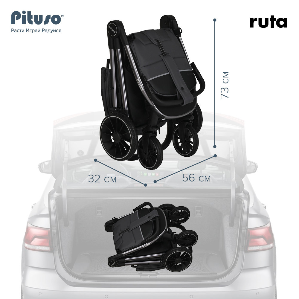 Детская прогулочная коляска Pituso Ruta Black (Pituso, Испания) - фото 4 - id-p109461544