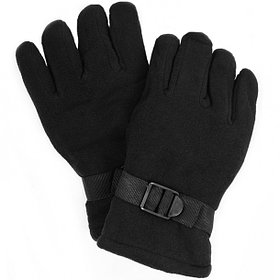 Зимние флисовые мужские перчатки (черные)