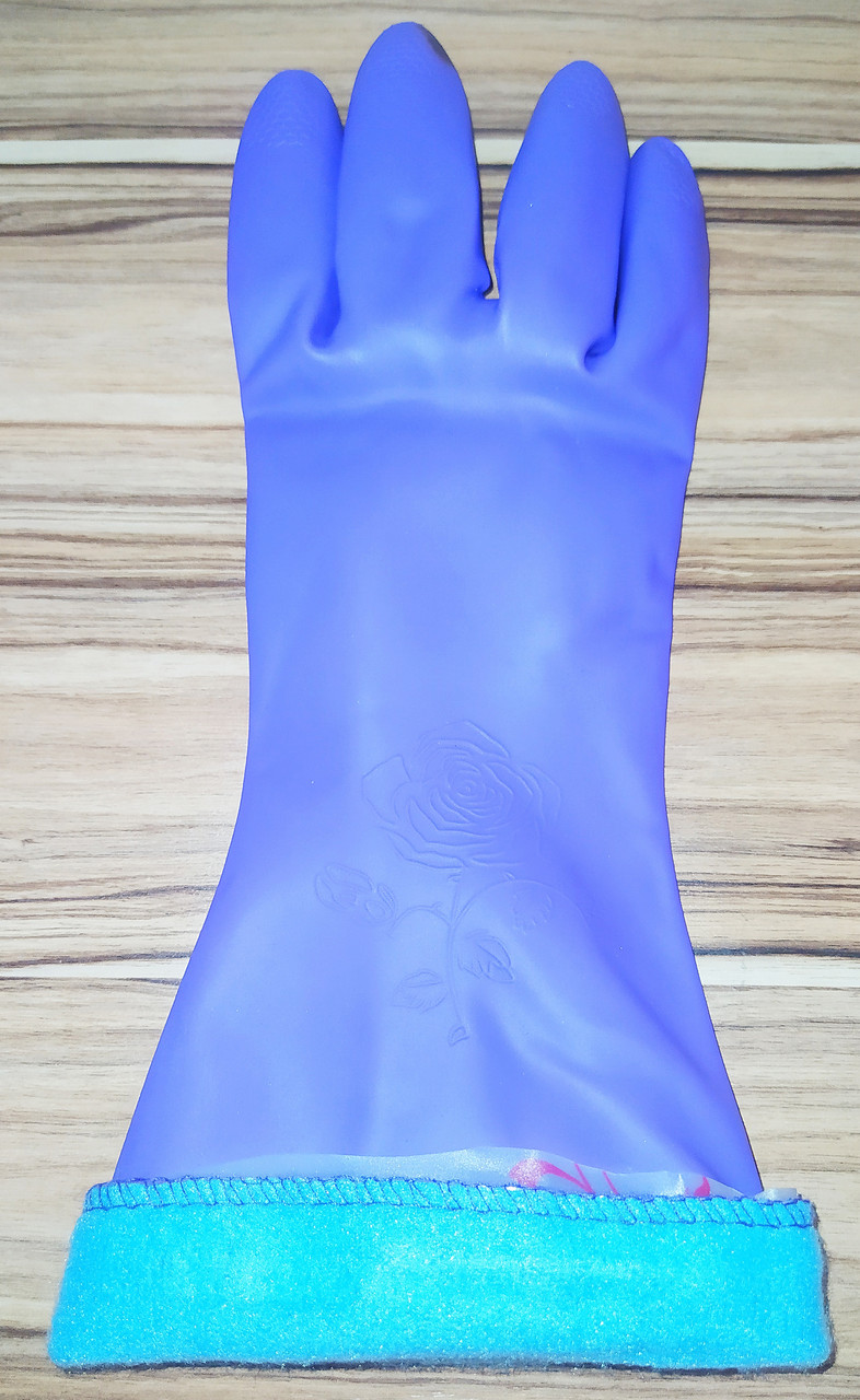 Перчатки резиновые "Фантазия" 30см с флисовой подкладкой. - фото 2 - id-p109462334