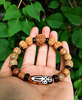 Браслет из рудракши и дерева бодхи с Дзи Пхурба