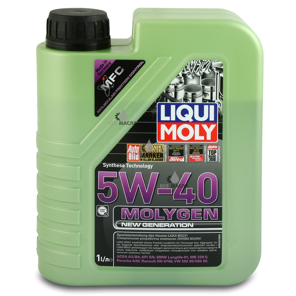 Cинтетическое моторное масло LIQUI MOLY Molygen New Generation 5W-40 1л, фото 1