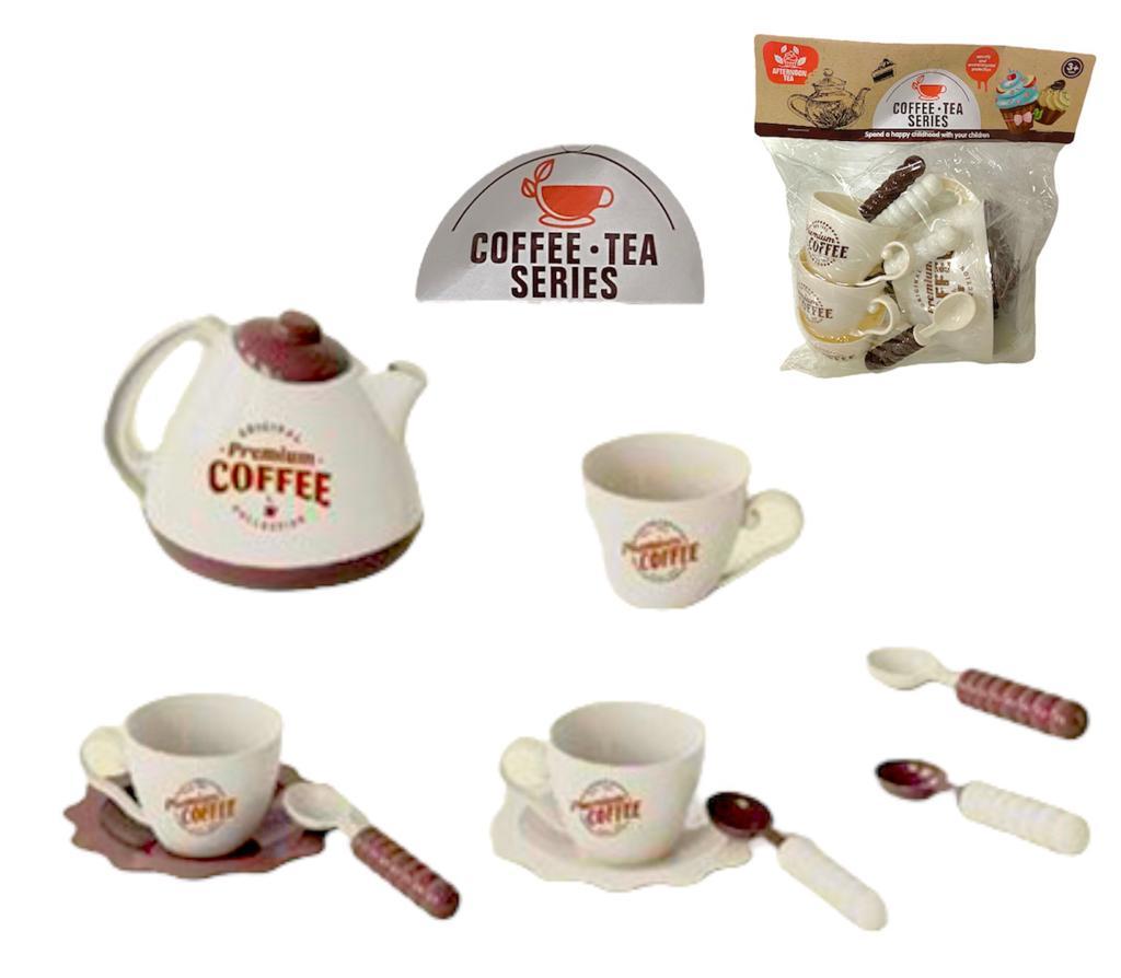BX8235 Cofee tea Series набор для кофе (чайник,3 чашки,2тарелки+4 ложки) 21*21см