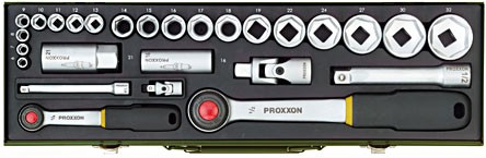 23020 Proxxon Набор головок 27 предметов , шлицы 1/2 и 1/4