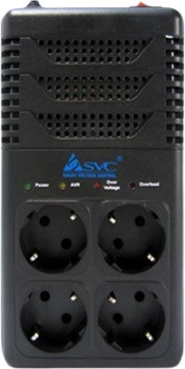 Стабилизатор напряжения SVC AVR-1008-G, 800VA/480W LED, 4 вых, фото 1