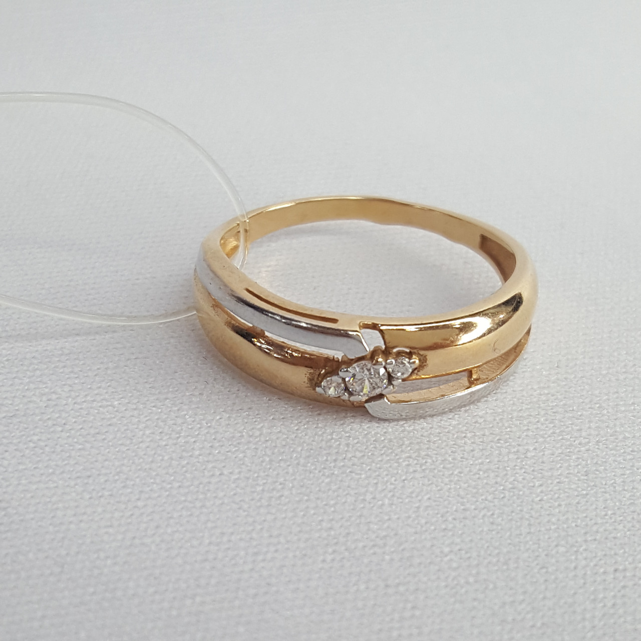 Серебряное помолвочное кольцо  Фианит Aquamarine 68273А.6 позолота