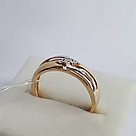 Серебряное помолвочное кольцо  Фианит Aquamarine 68273А.6 позолота, фото 2