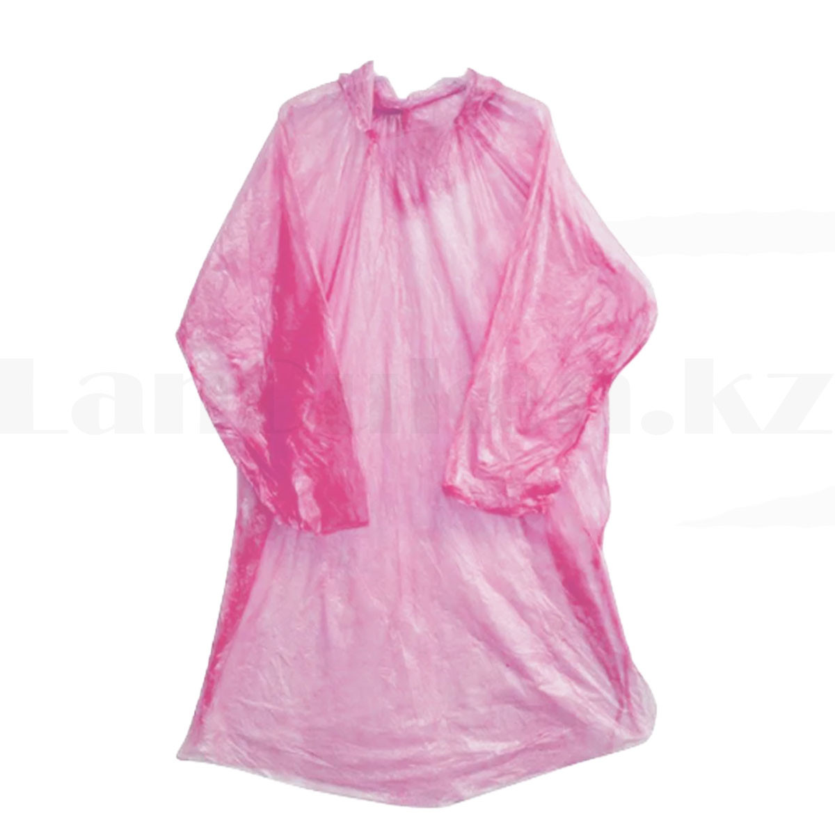 Универсальный плащ-дождевик одноразовый полиэтиленовый розовый