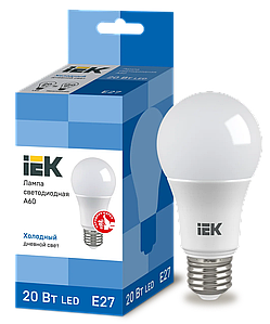 Лампа ECO А60 шар 20вт 6500к е27