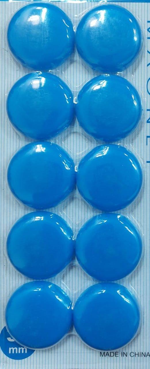 Набор магнитов круглые диаметр 3,5 см 10 штук синие - фото 1 - id-p109525736