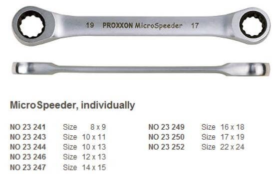 23250 Proxxon Ключ накидной с трещоткой 17-19