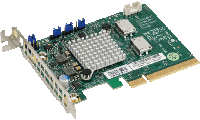 Адаптер Supermicro AOC-SLG4-2E4T- 2-Port Retimer, x8 PCIe Gen 4, Low Profile