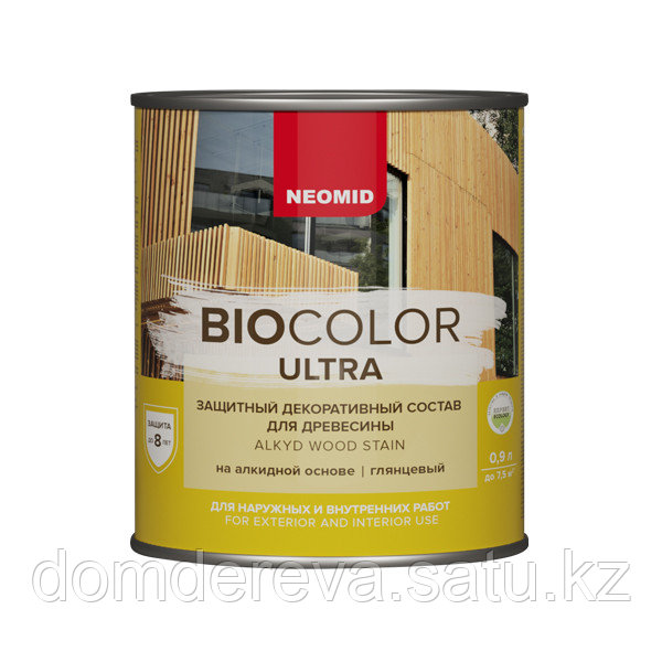 Защитная декоративная пропитка для древесины Neomid Bio Color Ultra | 0,9 л.