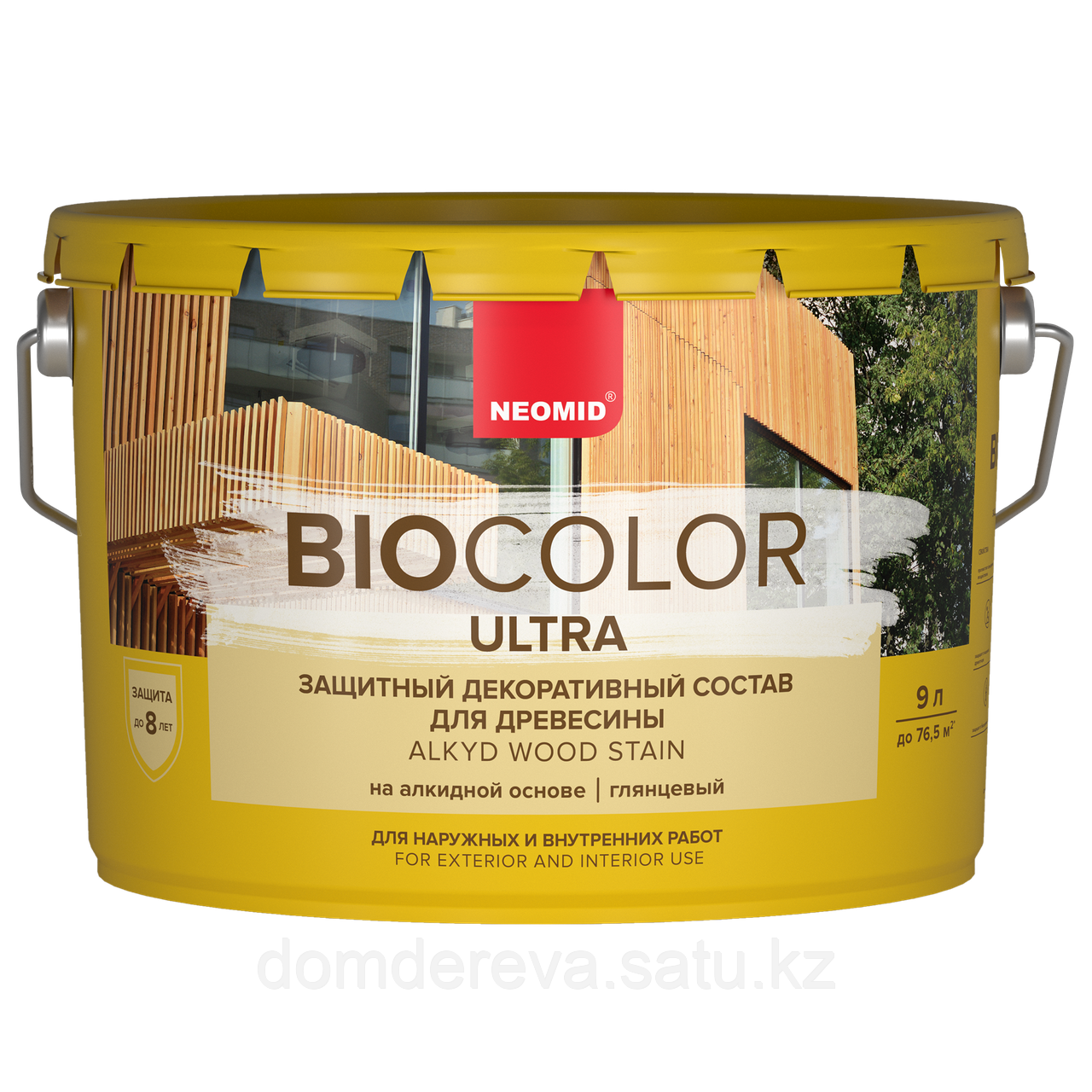 Защитная декоративная пропитка для древесины Neomid Bio Color Ultra | 9 л., фото 1