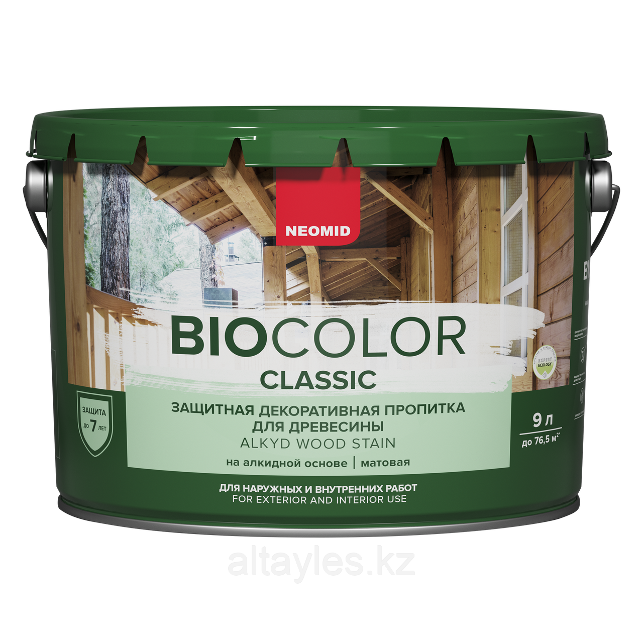 Защитная декоративная пропитка для древесины Neomid Bio Color Classic | 9 л.