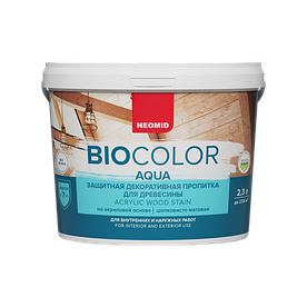 Защитная декоративная пропитка для древесины Neomid Bio Color Aqua | 2,3 л.