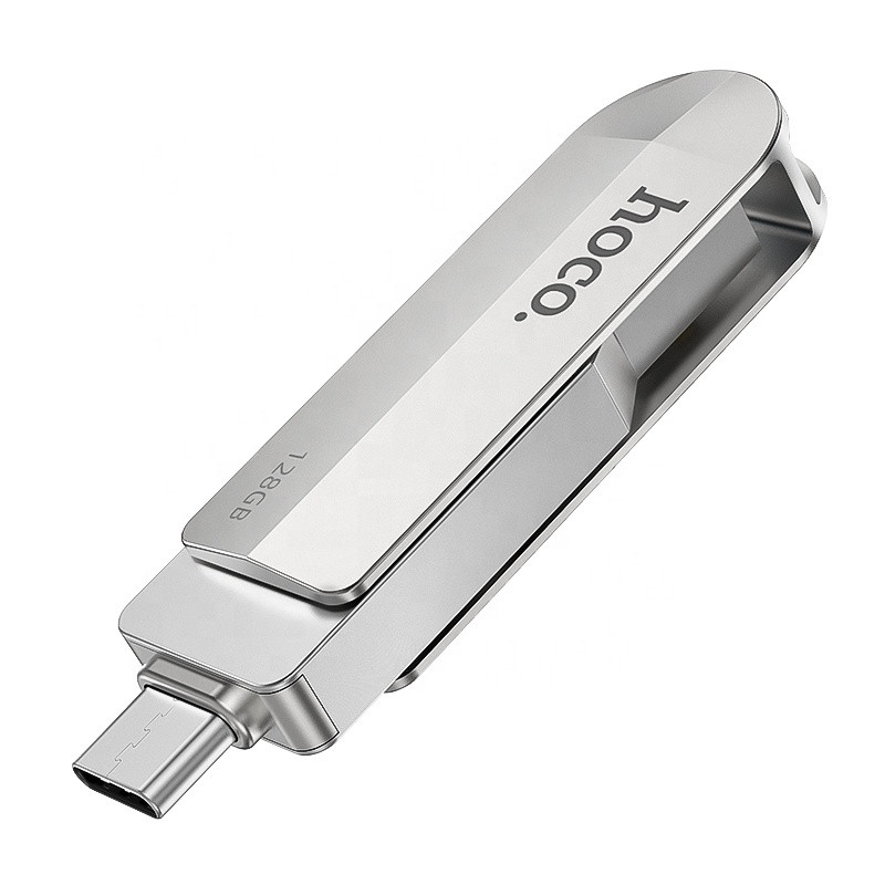 USB флеш-накопитель HOCO UD10 Wise, USB 3.0/Type-C, 128GB, серебристый - фото 2 - id-p109533583