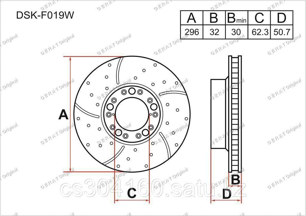 Тормозные диски LEXUS GS c 1997 по 2007  3.0 / 3.5 / 4.3  (Передние)