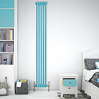 Радиатор 2x-трубчатый дизайнерский Unilux, 180см, 5 секций, 10 м², пастельно-бирюзовый глянец