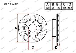 Тормозные диски TOYOTA  Alphard c 2008 по н.в.  2.4 / 3.5  (Передние) PLATINUM