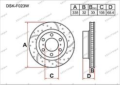 Тормозные диски TOYOTA Land Cruiser Prado 150 c 2009 по н.в.  2.7/2.8/3.0/3.5/4.0 (Передние)