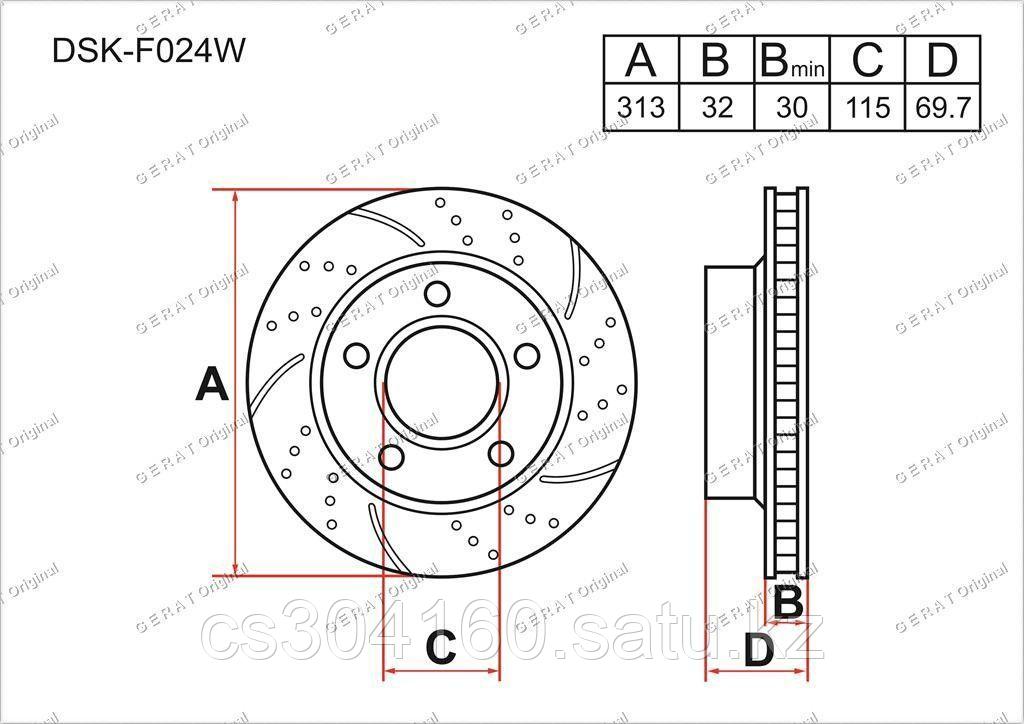 Тормозные диски TOYOTA Land Cruiser Amazon c 1998 по 2007  4.2 / 4.7 (Передние)