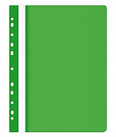 Скоросшиватель пластиковый, с перфорацией, A4, 100/170мкм, зеленый Office, PBS