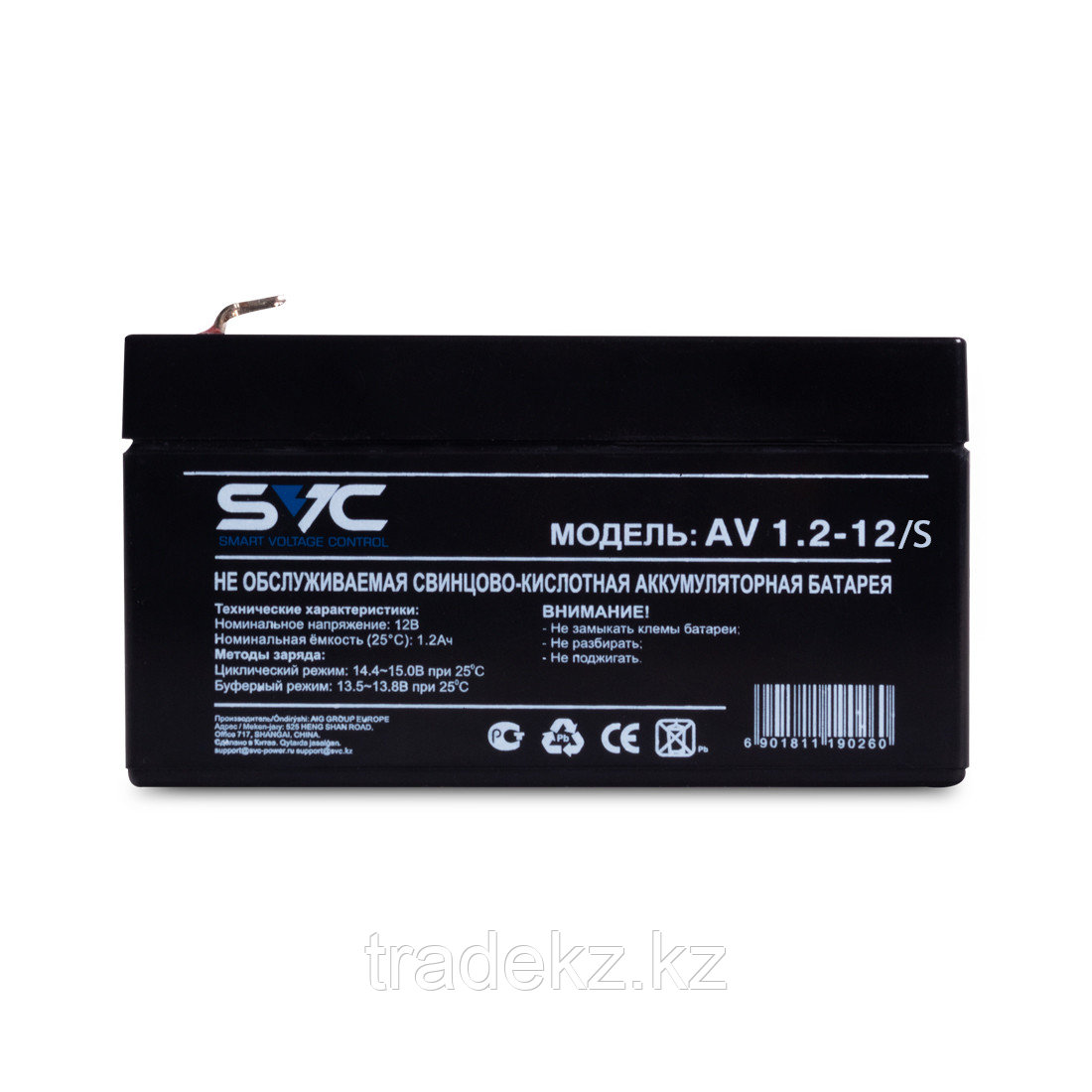Аккумуляторная батарея SVC AV1.2-12/S 12В 1.2 Ач - фото 2 - id-p109658889